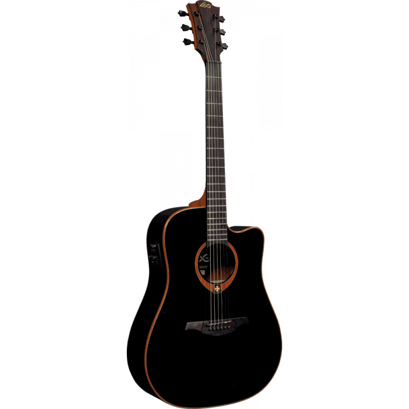LÂG- T100DCE BLK Dreadnought Cutaway,...
