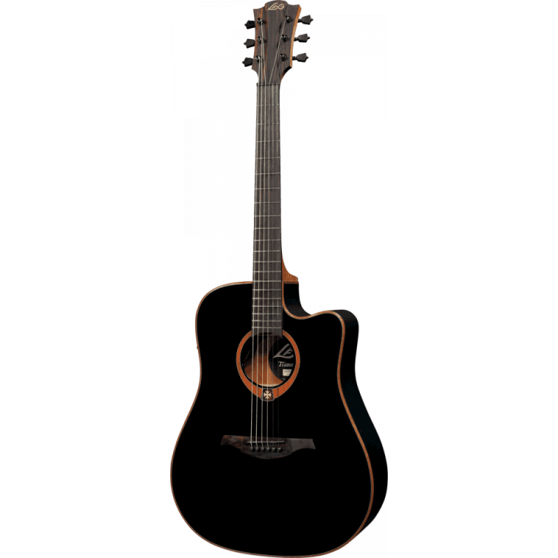 LÂG- T100DCE BLK Dreadnought Cutaway,...