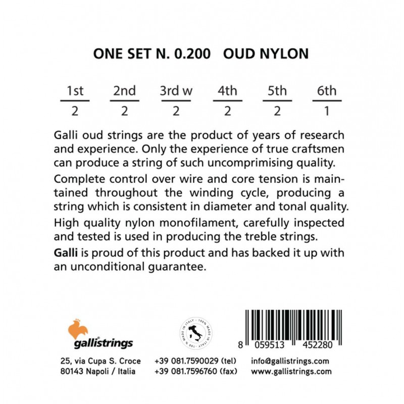 Galli Strings- ONE set O200, Jeu de...