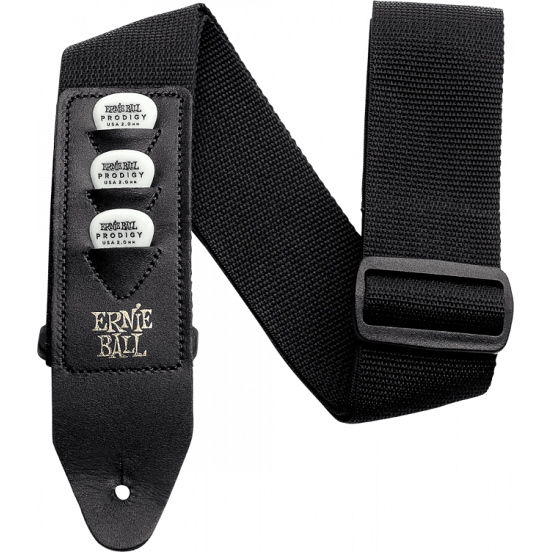 Ernie Ball- Sangle pickholder noire