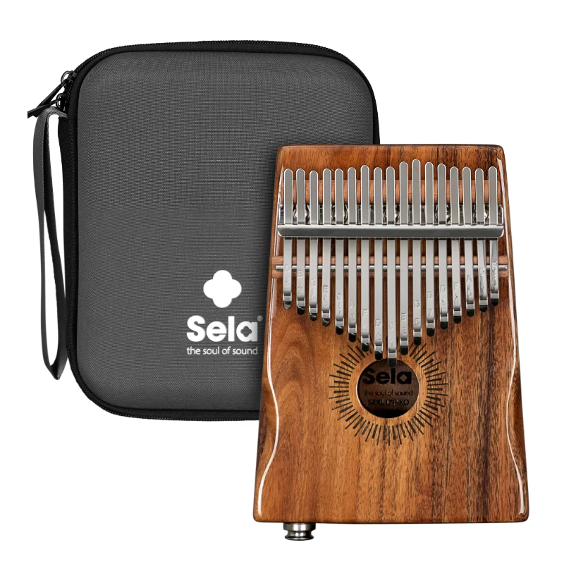 Sela Kalimba 17 Koa Hollow avec Pickup