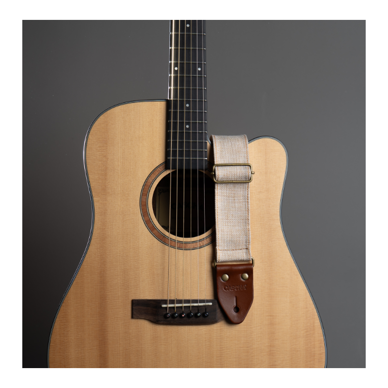 Sangle de guitare Cascha, coton-lin,...