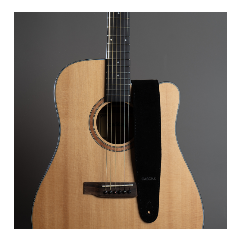 Sangle de guitare en cuir – Noire