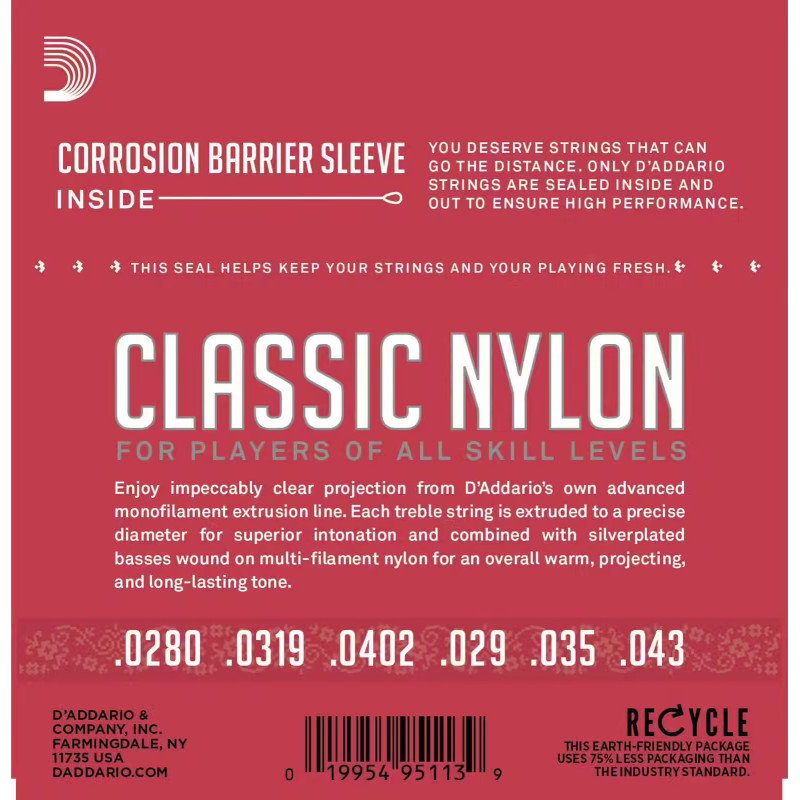 D'Addario And Co EJ27n Classic Nylon...