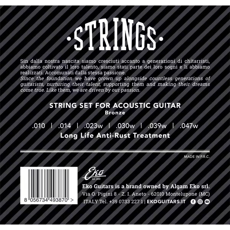 Eko Jeu de cordes Acoustiques Bronze...