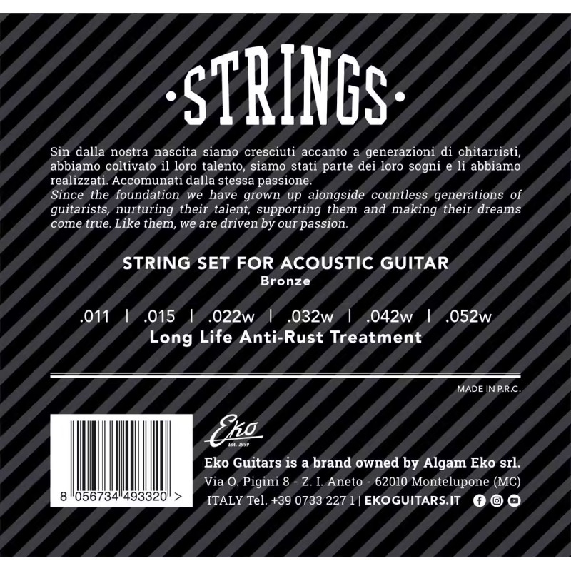 Eko Jeu de cordes Acoustiques Bronze...